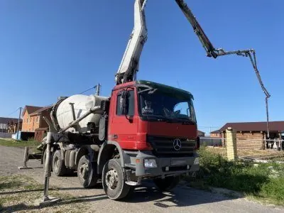 Подача бетона для полов в бане