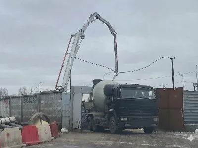 Заливка автобетононасосом